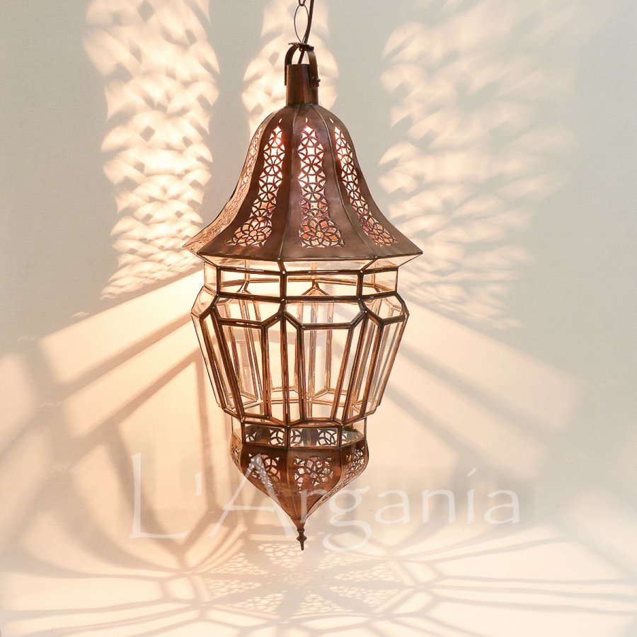 Handcrafted Lamiya Transparent Moroccan Brass Light - View 1