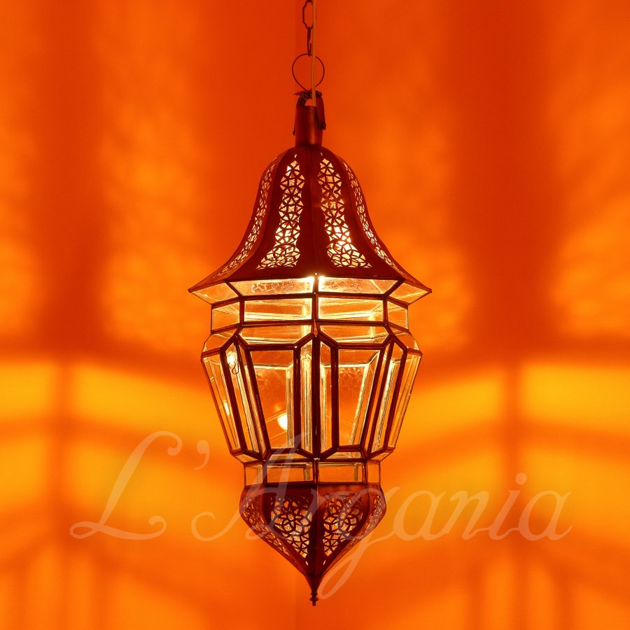 Handcrafted Lamiya Transparent Moroccan Brass Light - View 4