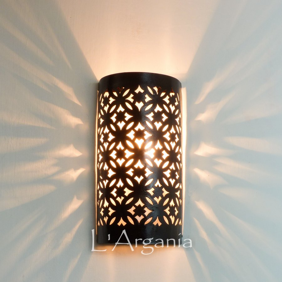 Handcrafted Black Iron Wall Sconce Light - View 1