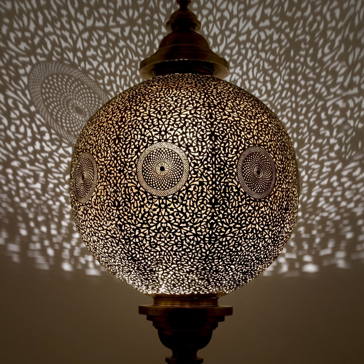 Dining Room Moroccan Brass Pendant Chandelier - View 2