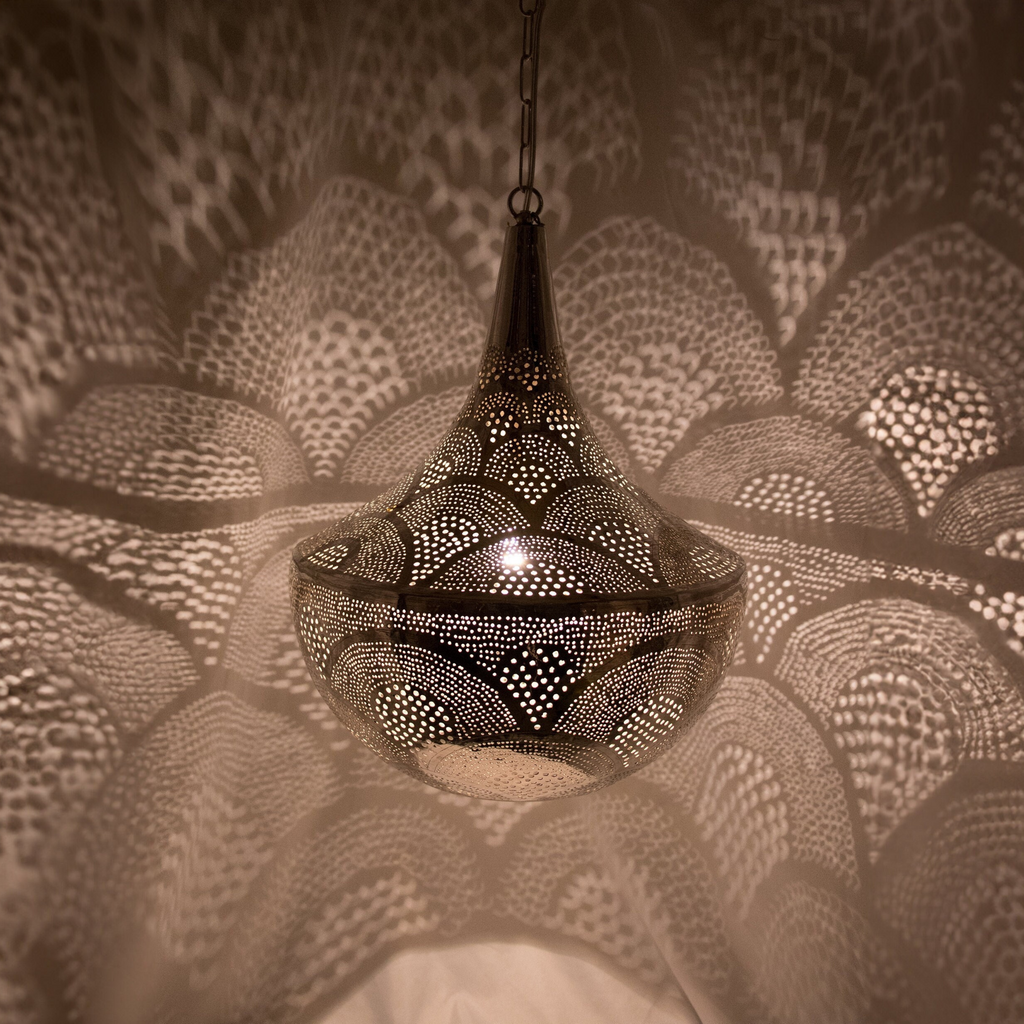 Fluted Dome Moroccan Brass Ceiling Light - View 2