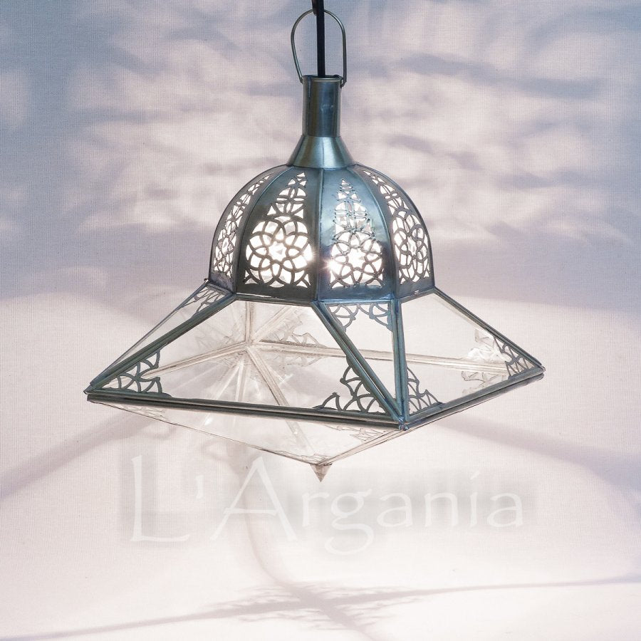 Handcrafted Mahzen Silver Moroccan Brass Light - View 1