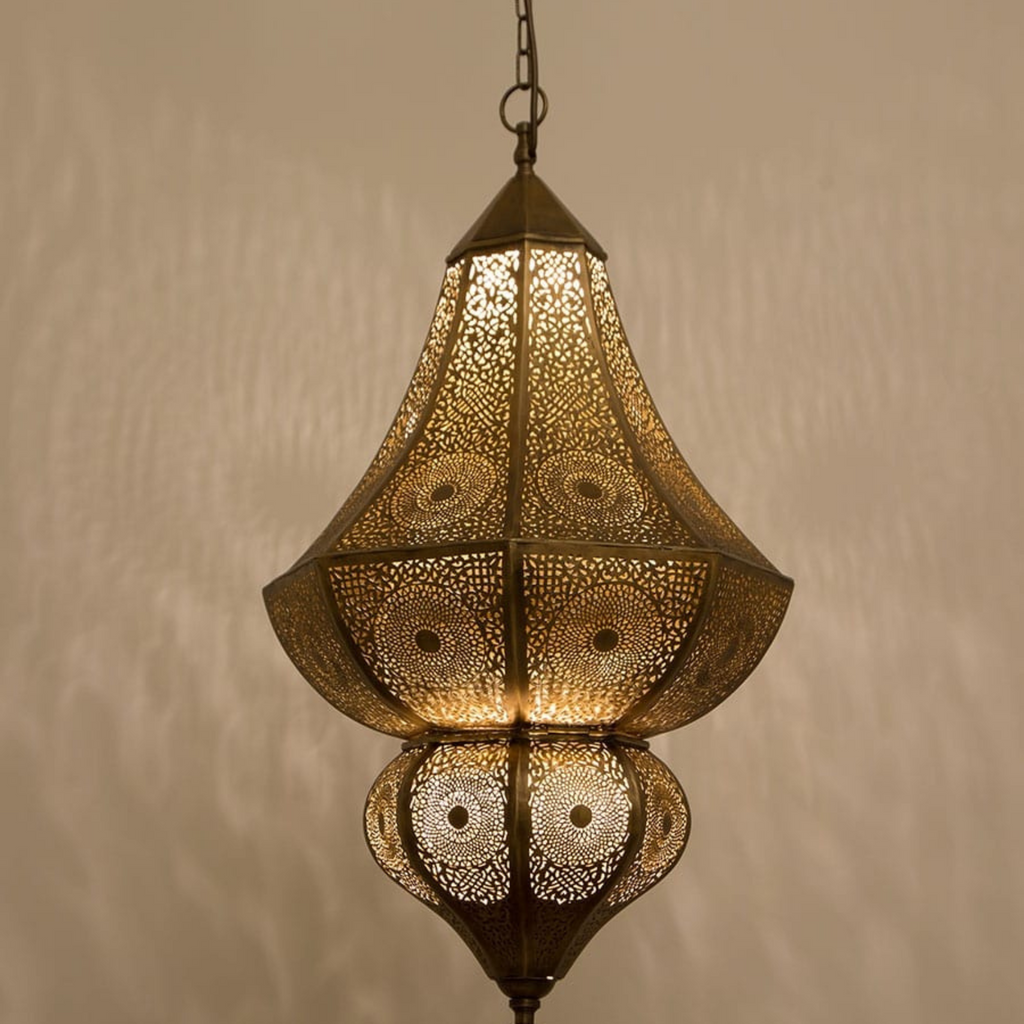 Hallway Moroccan Brass Teardrop Light - View 1