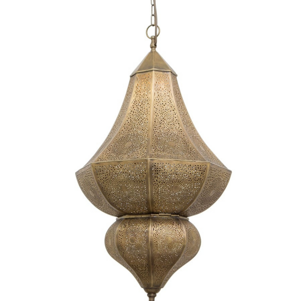 Hallway Moroccan Brass Teardrop Light - View 2