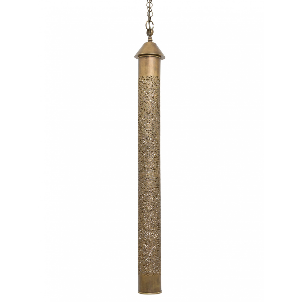Smooth Spun Brass Drop Pendant Light - View 3