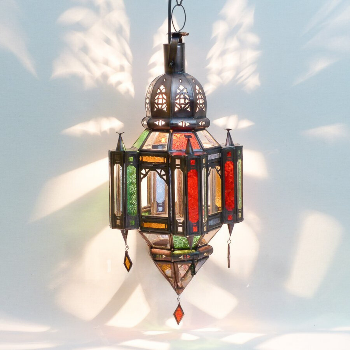 Handcrafted Metal Moroccan Pendant Lantern - View 1