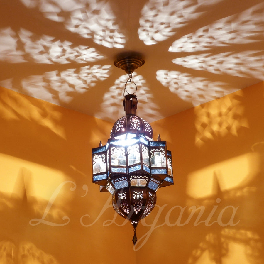 Handcrafted Mqenta Sky Moroccan Brass Light - View 4