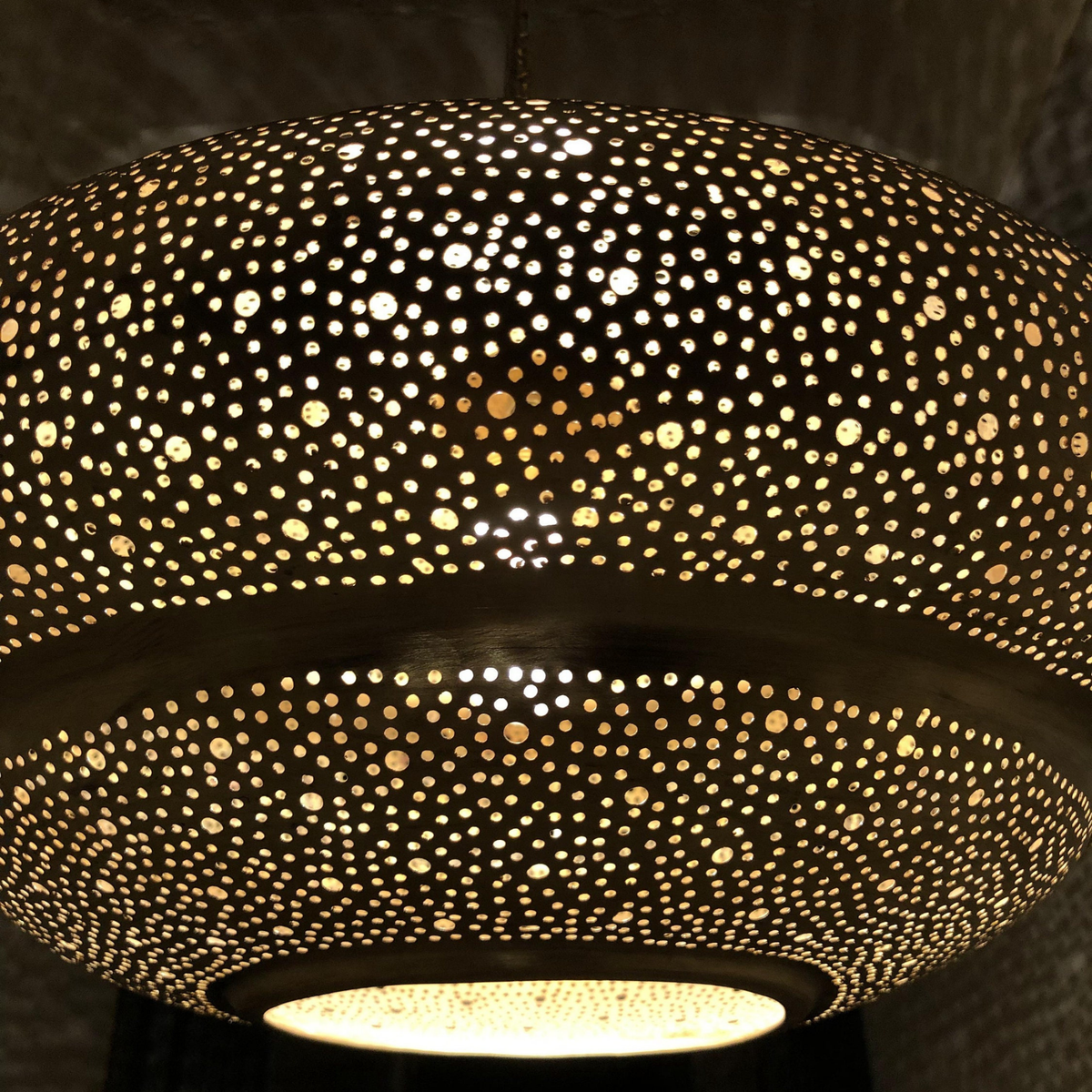 Star Cutout Moroccan Brass Ceiling Light - View 4