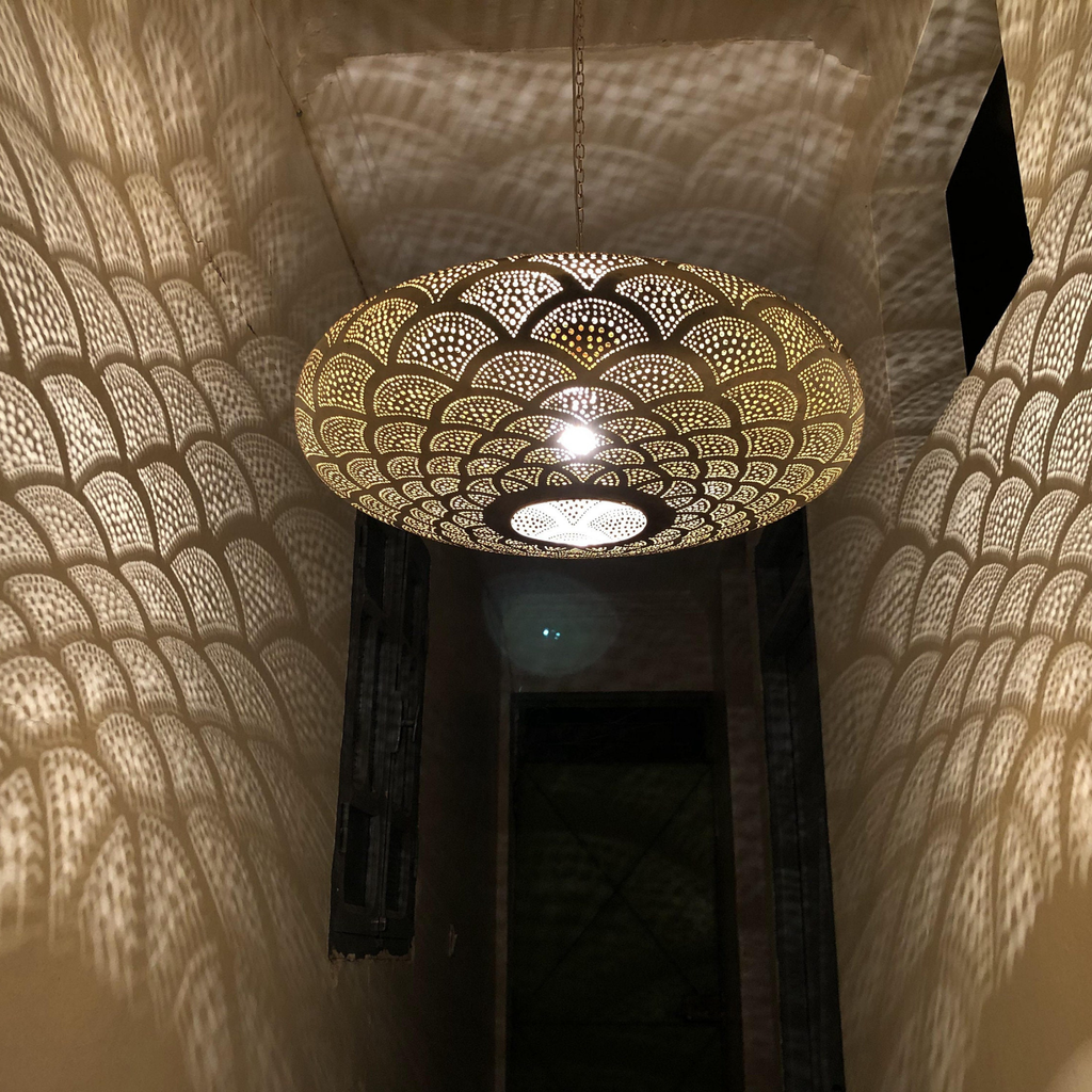 Classic Moroccan Brass Dome Pendant Light - View 2