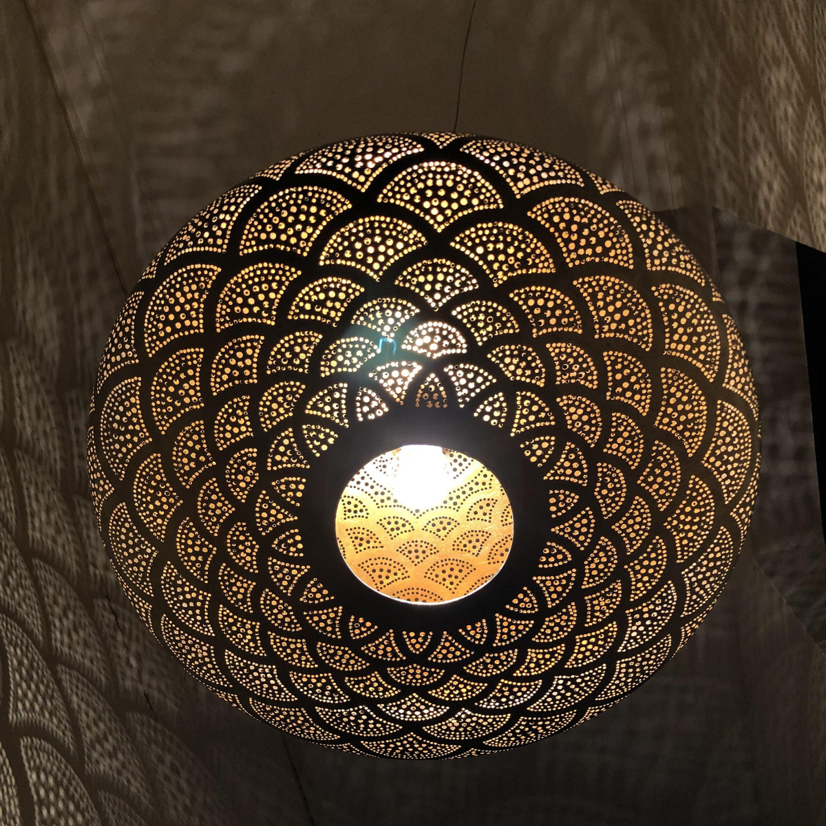 Classic Moroccan Brass Dome Pendant Light - View 4