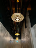 Hand-Carved Moroccan Brass Ceiling Light - View 1