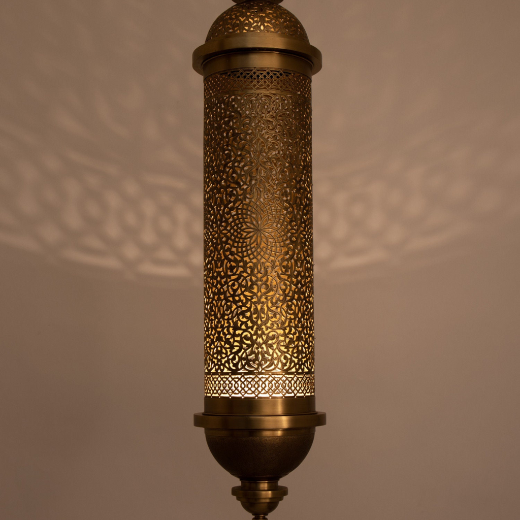Spherical Moroccan Brass Orb Pendant Light - View 2