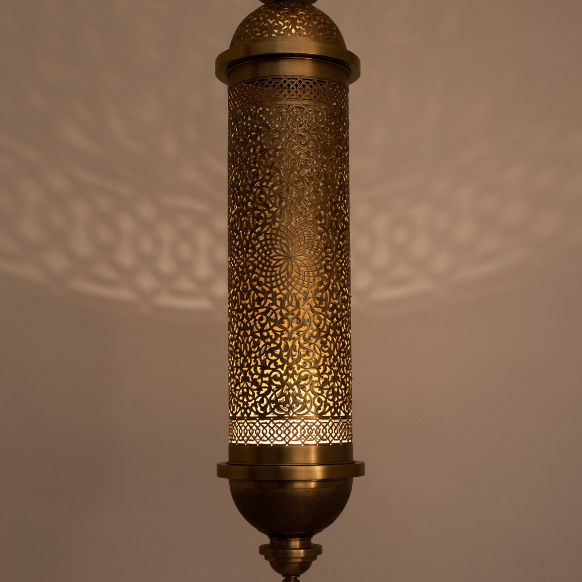 Spherical Moroccan Brass Orb Pendant Light - View 2