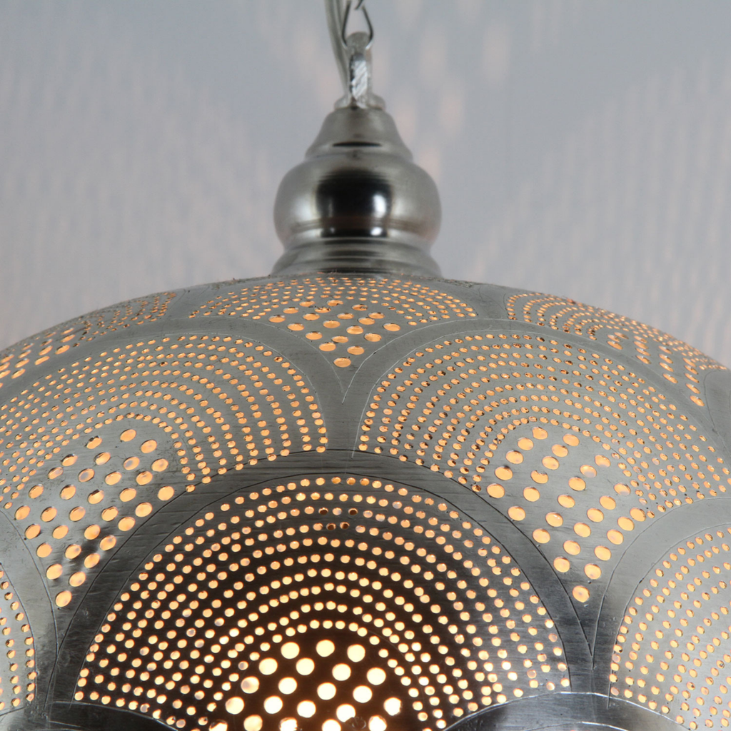 Diamond Cutout Moroccan Brass Pendant Light - View 2