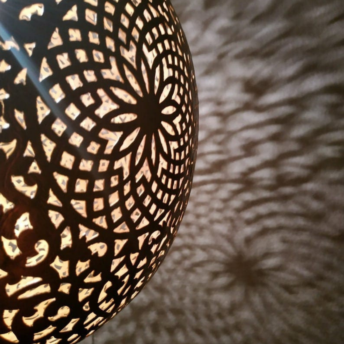 Warm Moroccan Brass Dome Ceiling Lamp - View 5
