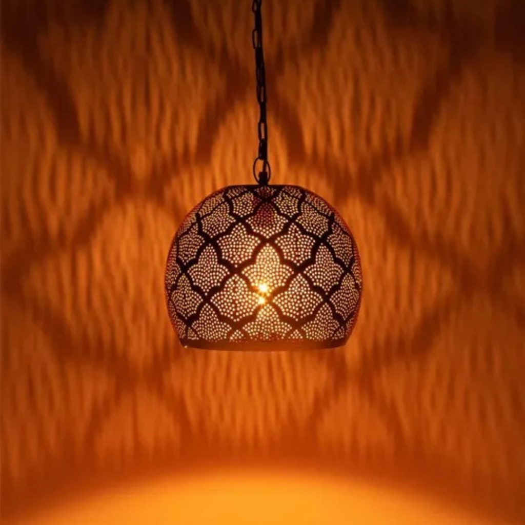 Smooth Brass Hanging Drop Pendant Light - View 1