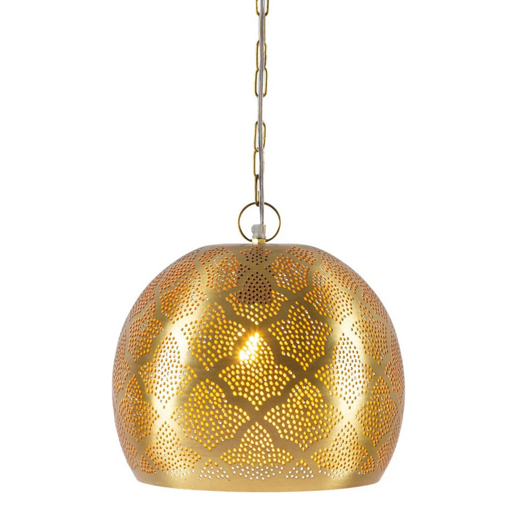 Smooth Brass Hanging Drop Pendant Light - View 2