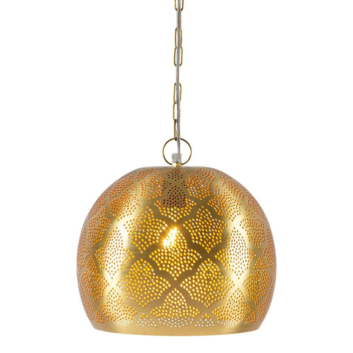 Smooth Brass Hanging Drop Pendant Light - View 2