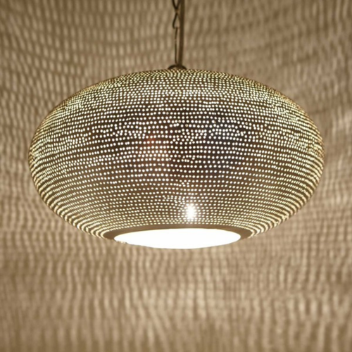 Celestial Moroccan Brass Globe Pendant Light - View 2