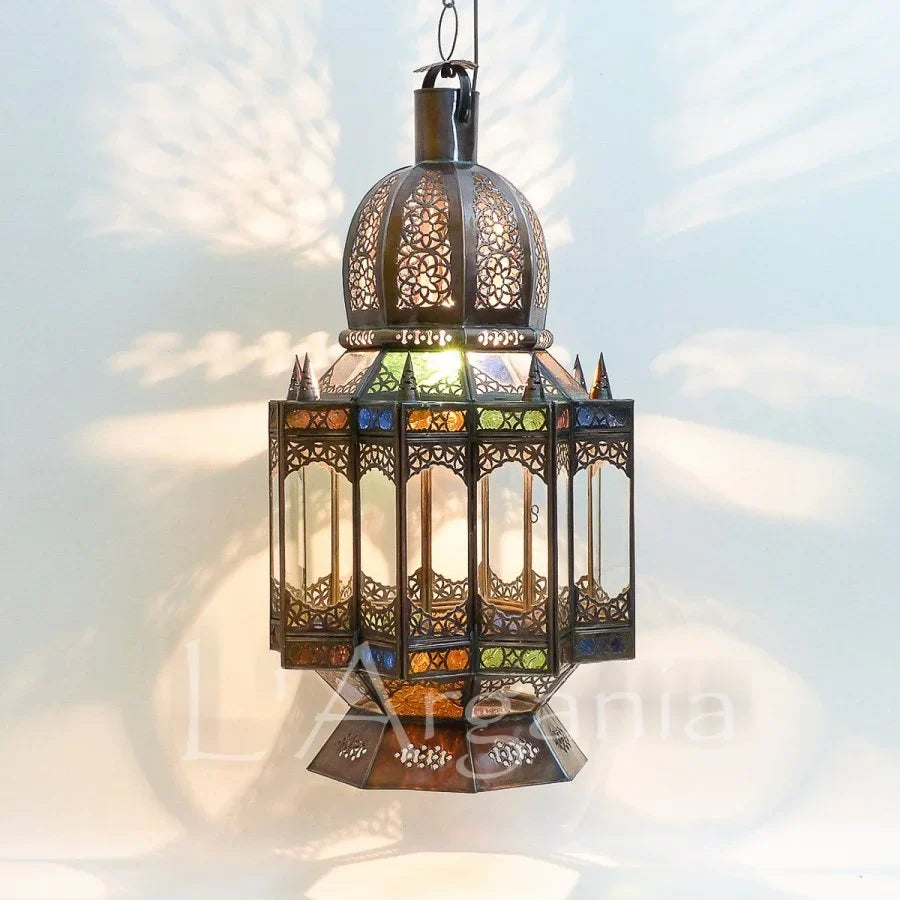 Handcrafted Standing Mqenta Xl Moroccan Brass Light - View 1