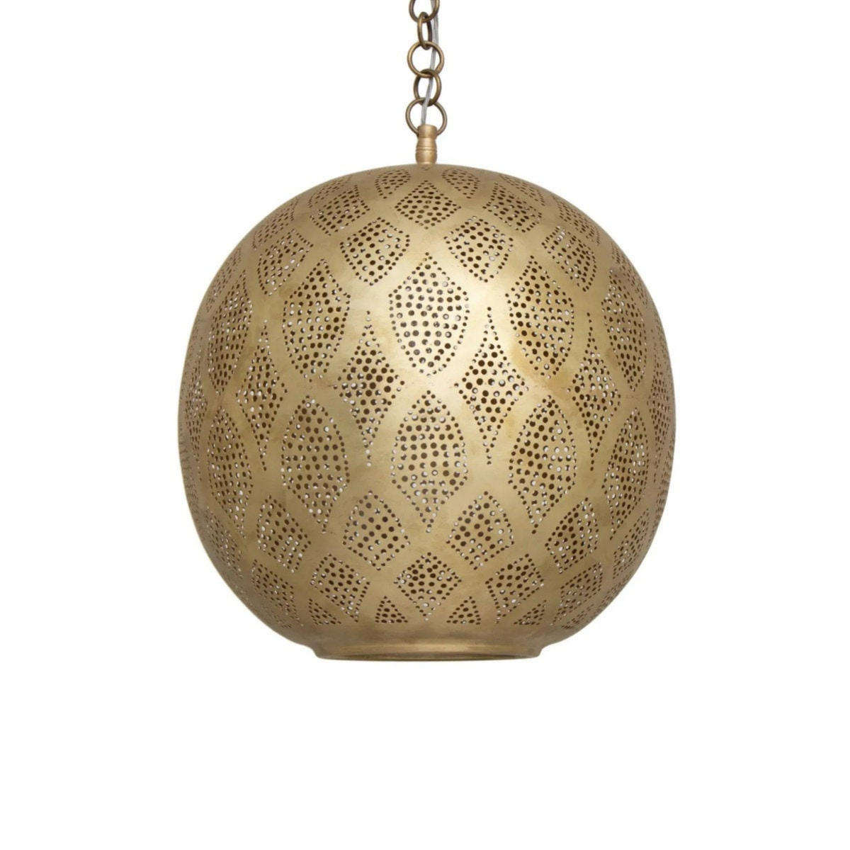 Diamond Pattern Moroccan Brass Ceiling Light - View 4