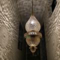 Geometric Cutout Moroccan Brass Ceiling Lamp - View 1