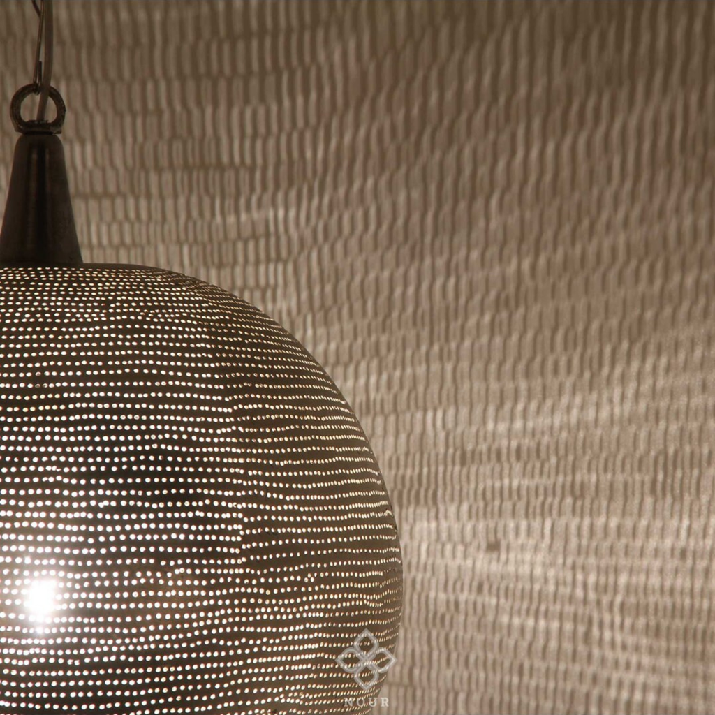 Jasmine Pattern Moroccan Brass Ceiling Lamp - View 2