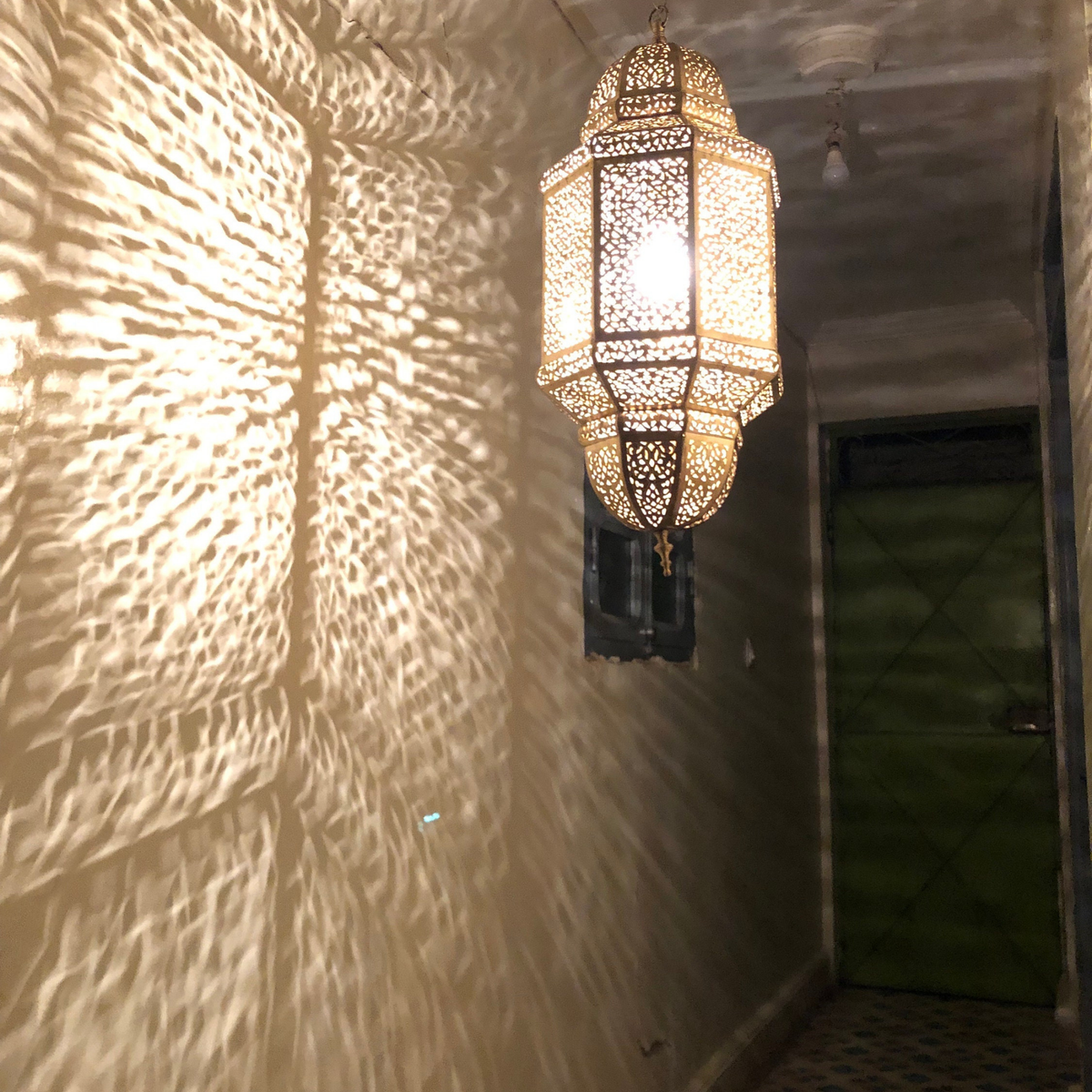 Double Tier Moroccan Brass Pendant Light - View 8