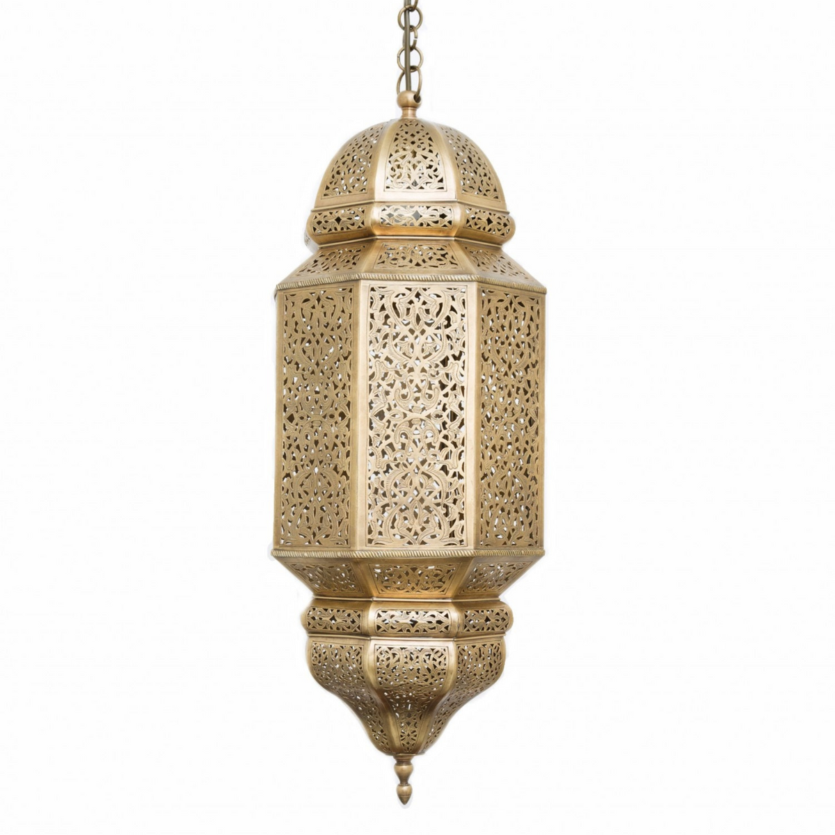 Handmade Moroccan Brass Sphere Ceiling Light - View 2