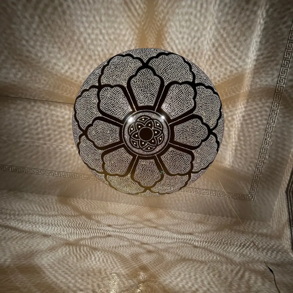 Statement Moroccan Brass Dining Chandelier - View 3