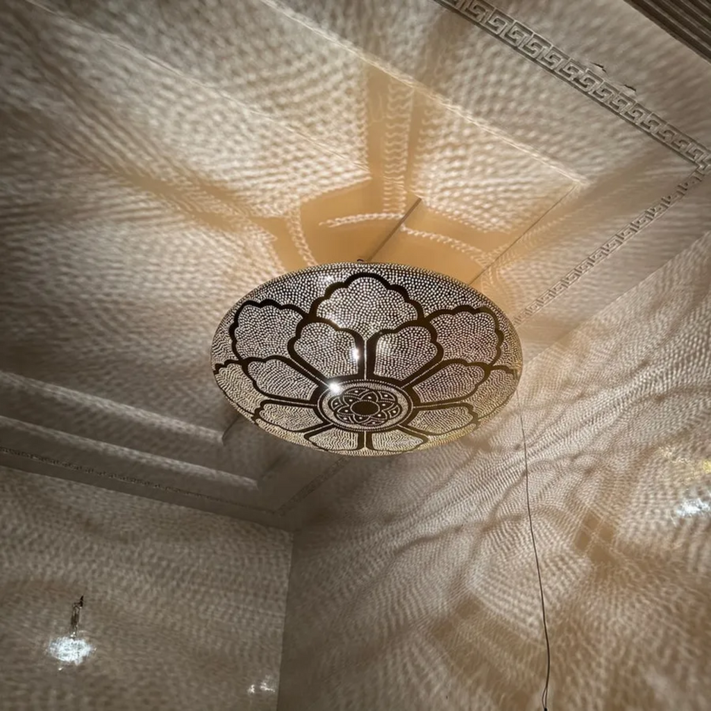Statement Moroccan Brass Dining Chandelier - View 6