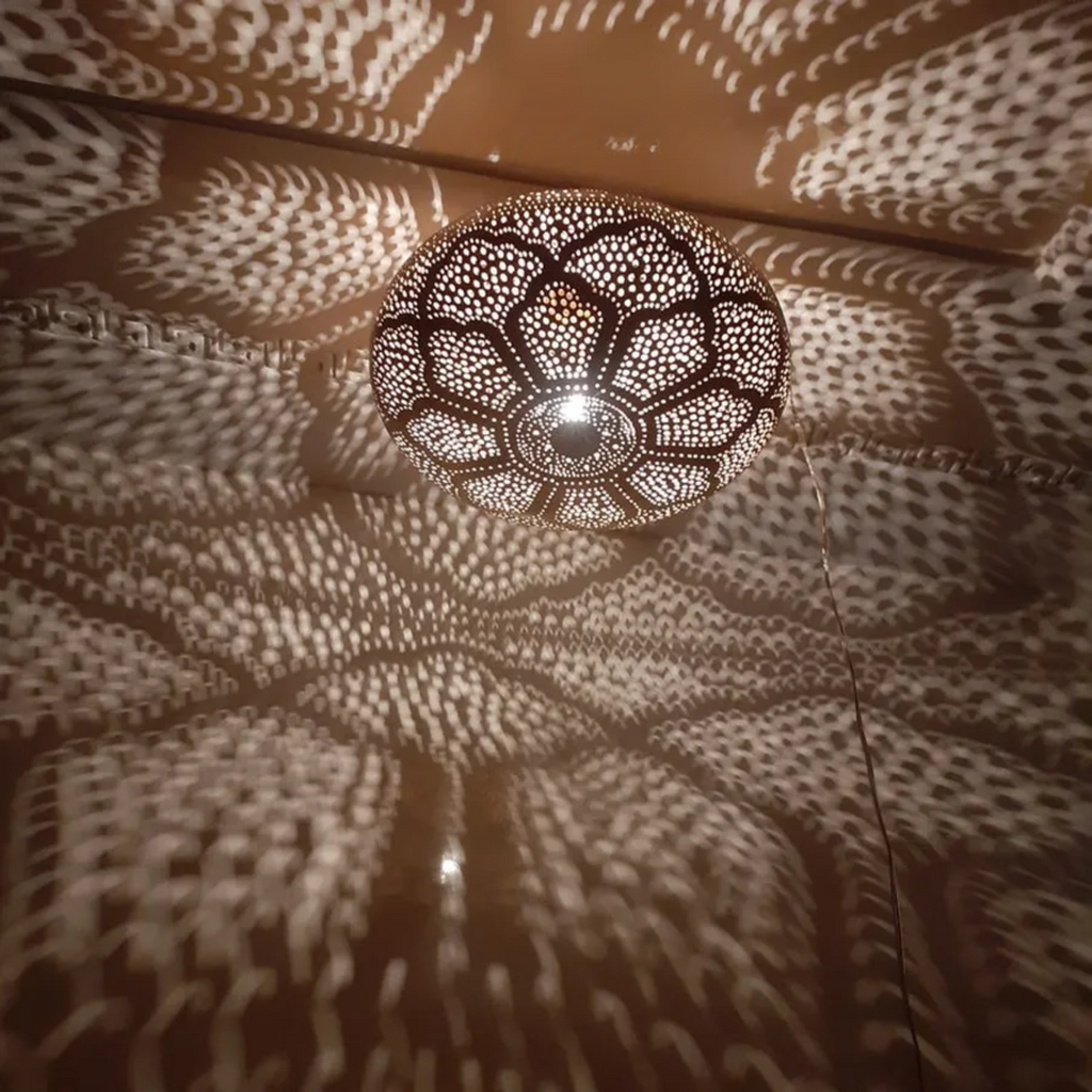 Statement Moroccan Brass Dining Chandelier - View 5