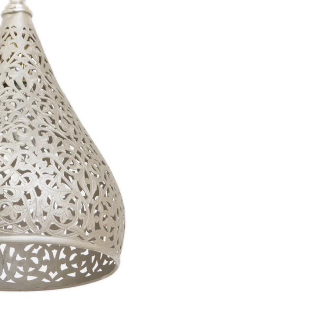 Elegant Moroccan Brass Fluted Pendant Light - View 3